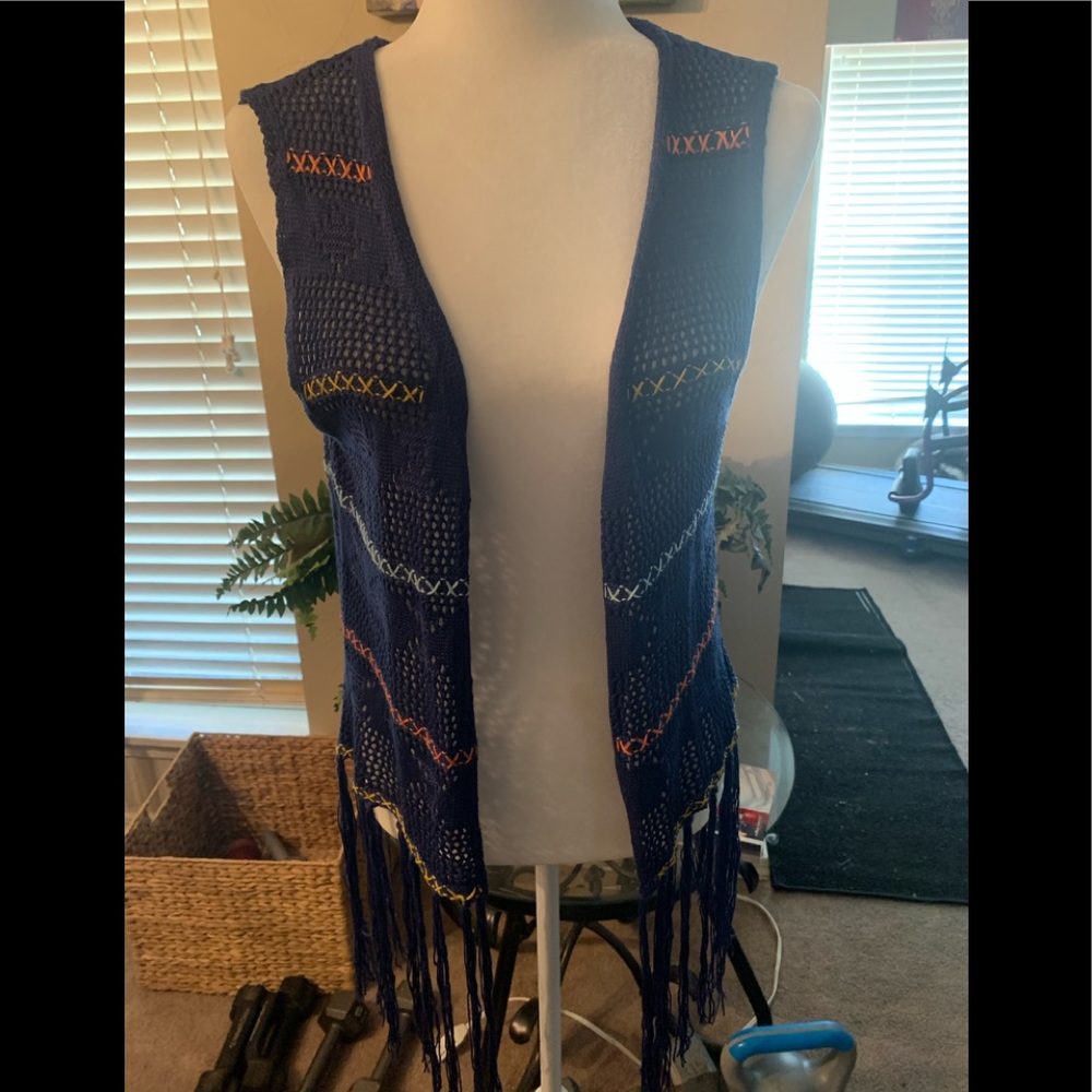 Umgee knit fringe vest